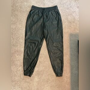 STYLUS Black Faux Leather Joggers